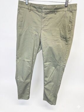 LOFT Marisa Chinos Green Pants Sz 8 Slim Straight Stretch Cotton Work Casual